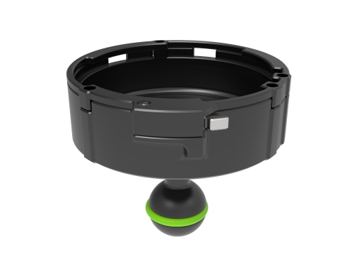 Underwater Wet‑Lens Holder with Integrated Ball‑Mount Base